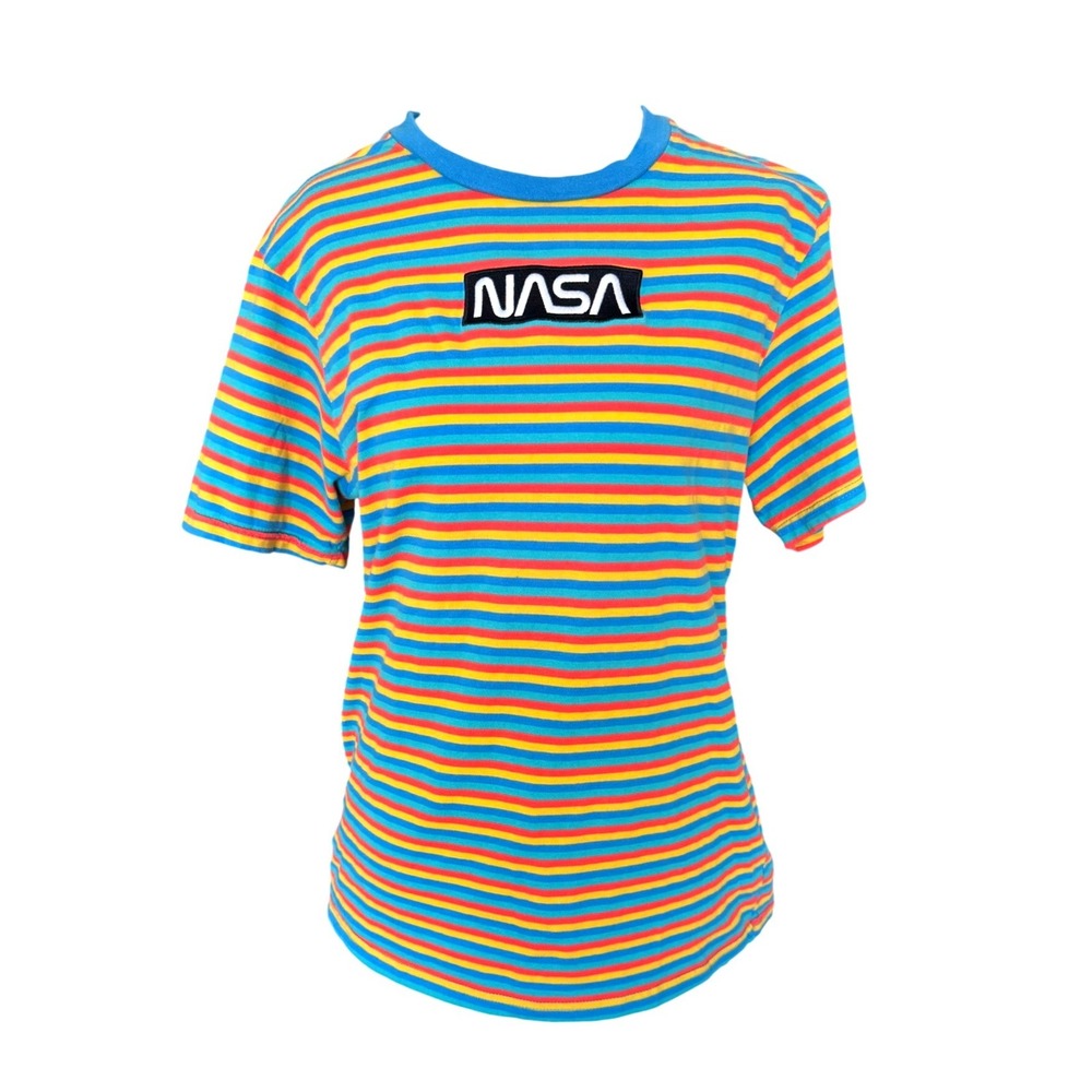 Hyper Space NASA Striped T-Shirt Multi-Color Retro SpaceCore Medium